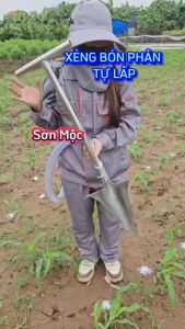 XẺNG BÓN PHÂN TỰ LẤP INOX SIÊU DÀY - (Loại 2 tay cầm) dụng cụ nông nghiệp dụng cụ bón phân INOX