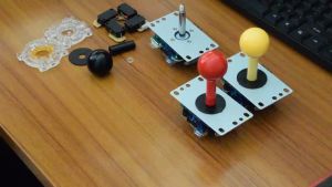 Arcade Joystick 8 Way High Response Fighting Games Stick Controller Red Ball Handle