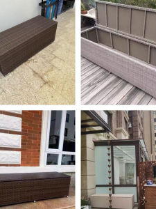 Minimalist Rattan Balcony Shoe Cabinet Door Seat Shoe Changing Stool Outdoor Sun Protection Locker Outdoor Storage Shoe Rack Customization