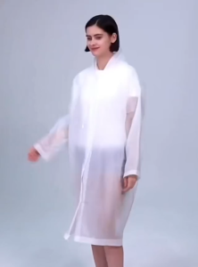 IRARU Jas Hujan Dewasa Terusan Raincoat Mantel Hujan Semi Transparan Polos