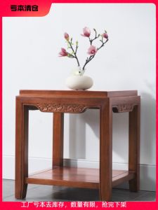 Chinese Style Solid Wood Corner Table Small Side Table Simple Living Room Bedroom Sofa Cabinet Antique Finish Small Square Table