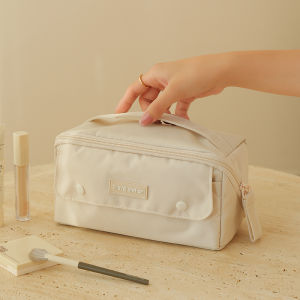 Large Capacity Makeup Bag Travel Toiletry Bag Cosmetic Brush Storage Pouch Lipstick Organizer Handmade Oxford Fabric Waterproof