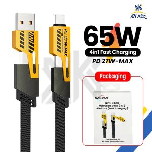 [KN ACC] NANVAN NVN-KD58 KABEL CASAN CHARGER FAST CHARGING USB-A TO TYPE / TYPE C TO TYPE C / TYPE C TO FOR IPHONE 4IN1