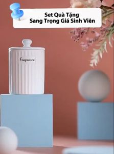 Nến thơm phòng quà tặng candle Chillme thạch cao thơm phòng ngủ decor khử mùi NTC01