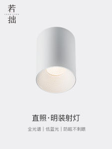RuoZhu MingZhuang Spotlight LED Anti-Glare Full Spectrum Eye Protection Home Use Can Light No Punching Small Hill Top Ceiling Light