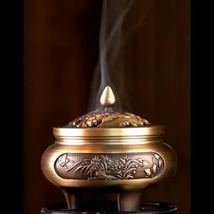 Lư đồng xông trầm hương Thiên Mộc Hương chất liệu đồng đúc nguyên khối cao cấp