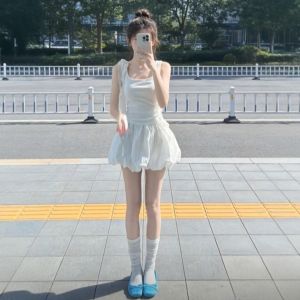 CHANGTONG | Cute and Stylish Waist-Tightening Puff Short Dress