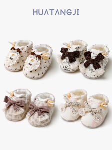 Baby Shoes Socks Spring Autumn Cotton Newborn Anti Slip Indoor Shoes Girls Step before Shoes Soft Bottom Buckle Slip on Shoes