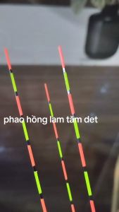 Phao câu đài hồng lam phao câu tăm nhỏ ăn chì nhẹ dài 23 đốt tăm phao sáng