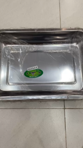 Mâm Khay Sâu 48cm Chữ Nhật Inox Khay Inox Dày Đẹp Hàng Loại Tốt 22x32cm