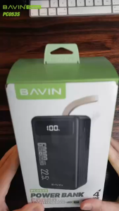 BAVIN PC053 22.5W 60000mAh Fast Charging Powerbank Heavy Duty w/ Flashlight & Built-in Cables Compatible for iPhone 16