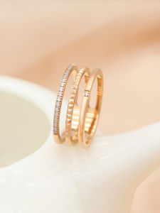 Fashion Individual Internet Celebrity Titanium Steel 18K Rose Gold Small Designer Advanced Finger Ring
