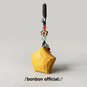 Handcrafted Wood Carved Star Keychain Lucky Star Gift for Friend Birthday Automobile Bag Accessories Key Holder