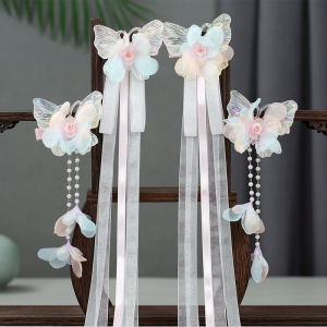 Hồng Phong Cách Trung Hoa Cổ Trang Phục Phụ Kiện Tóc Cho Bé Gái Có Rủ Tua Rua Câu Chuyện Cổ Tích Kẹp Tóc Hán Phục Truyền Thống Thiết Kế