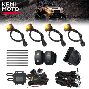 UTV Turn Signal Kit with Horn Pre-Wired Plug Play ATV Blinker with Rocker Switch Compatible with Polaris for Can-Am for CFMOTO