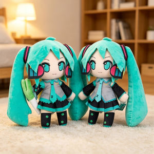 Bandai | Hot Anime 25cm Hatsune Miku Plush Toy Holding Bunch Of Green Onions Cute Action Model Pvc Toy Collection Desktop Accessoes Gift