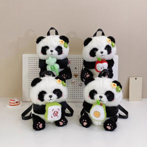 Túi Đeo Vai Đôi Hình Gấu Trúc Dễ Thương Túi Học Sinh Hình Quả Lê Và Quả Avocado Túi Chơi Đùa Bằng Vải Cho Trẻ Em