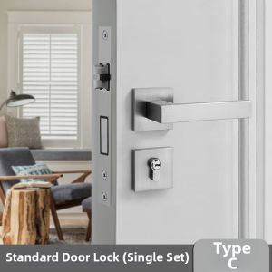 Quiet Universal Magnetic Door Lock for Indoor Bedrooms Wooden Doors Nickel Brushed