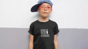 Black Baby Romper or Kid T-shirt - 1 Shirt Twin Castling