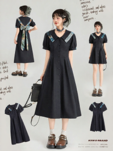 Keiko | Đầm  thiết kế họa tiết jacquard đính nơ phong cách preppy mùa hè chân váy chữ A tôn dáng