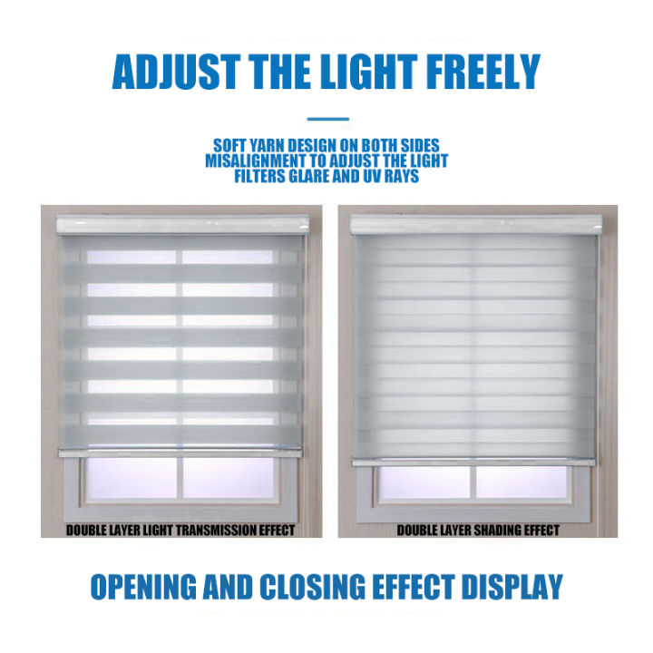 Blinds Roll Curtain Blinds Blackout Double-layer Roller Shutter Windows ...