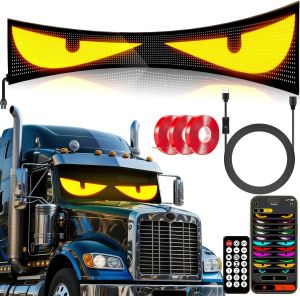 For Car LED Display LED Matrix Pixel PanelProgrammable Scrolling Text Board Bluetooth APP Control Flexible Screen for Car TruckSemi-TruckBox Truck Decor