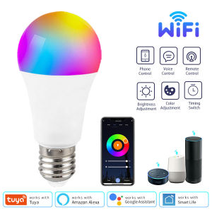 E27 Tuya WiFi LED Light Bulb AC 220V 110V LED Lamp 10W 15W 20W Smart Alexa Smart Life APP Google Assisant Echo Voice Control