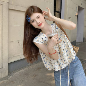 Áo Vest Không Tay Cổ Vuông Họa Tiết Hoa Mùa Hè 2024 Dáng Rộng Dáng Ôm Ngắn Áo Khoác Ngoài Cho Nữ