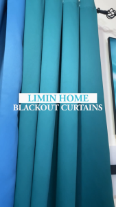 LIMIN Korean Blackout Dark Sea Pastel Blue Curtain | 8 Ring | 6ft 7ft 8ft | Living Bedroom Kurtina