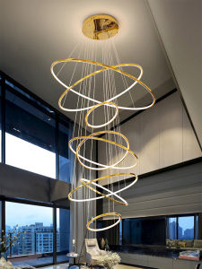 KING STAR | Luxurious Modern High Ceiling Pendant Light Stainless Steel