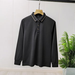 Trang Phục Công Sở Thoải Mái Polo Dài Tay Áo Khoác Dành Cho Nam Giới Trẻ Phong Cách Mùa Xuân Đa Năng Chải Kỹ Thoải Mái Vải Pique Cotton Vải Bông Flip Cổ Áo