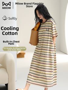 MiiOW | Cool Sensation Cotton With Padded Sleep Dress Suitable for Outside Wear