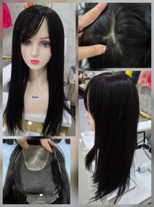 วิกผมแท้ทอมือ มีหนังศีรษะ แสกได้ทุกทาง ย้อมสีได้ แน่นกระชับ ผู้ป่วยคีโม หัวเล็กใส่ได้