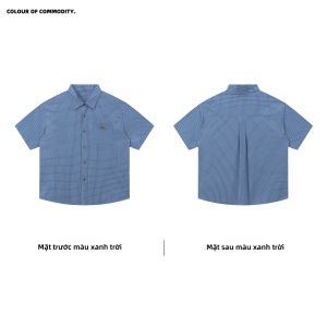 JNXS | Áo Sơ Mi Mùa Hè Caro Classic Retro Vai Rộng