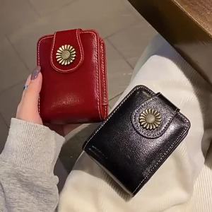 Lipstick Cosmetic Bag With Mirror Portable Cosmetic Bag With Button Womens Makeup Storage Case Women Travel Makeup Case