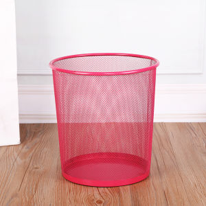 Metal Wire Uncovered Trash Bin Round