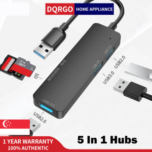 DQRGO [SG Stock] USB HUB 3.0 Adapter Type C to HDMI-Compatible Splitter High Speed 5 Port HUB Dock for Desktop PC Laptop Lenovo Xiaomi Macbook Pro 13 15 Air Pro