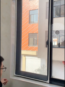 Strong magnetic screen window net with adjustable frame DIY custom mesh self-adhesive curtains detachable and washable