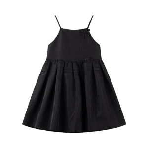 MUCMUKN | Glossy Fabric Little Girls French Style Puffy Dress