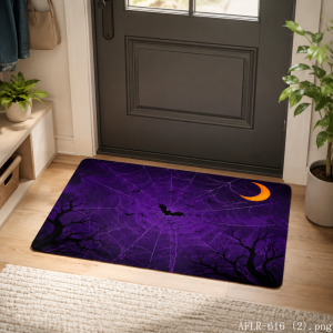 VIKAMA Halloween Aesthetic Front Door Mat Soft Flush Absorbent Non Slip Washable Dorm Bedroom Entry Shower Floor Doormat