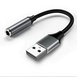 USB to 3.5mm Audio AUX Cable Adapter External Sound Card USB Female Port to 3.5mm Jack Headphone Microphone Adapter