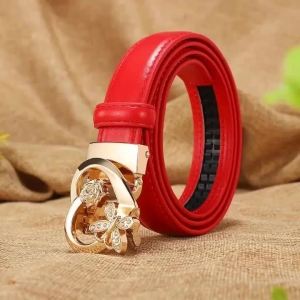 Thắt Lưng Nữ Thiết Kế Sang Trọng Màu Kẹo Ngọt Da Bò Cao Cấp Có Khóa Tự Động Phụ Kiện Thời Trang LB2202