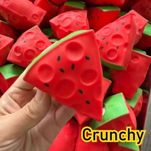 Crispy Sound Watermelon Block Squeezing Toy Homemade DIY Handmade Squeeze Ball Non-rebound Stress Relieving Toy for Gif