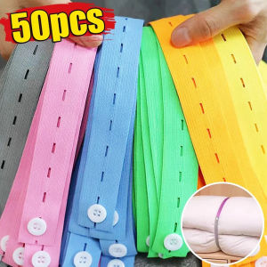 Dizoey 10-50pcs Elastic Bands Adjustable Nylon Band with Button Holes for DIY Craft Sewing Garment Trousers Storage Strap Organizer