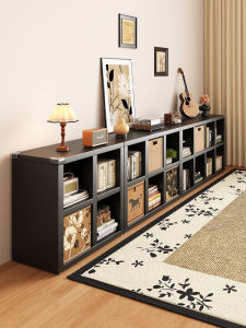 Steel Bookcase Calix Grid Cabinet Nursery Storage Cabinet Living Room Partition Cabinet Floor Standing against Wall Shelf Low Cabinet