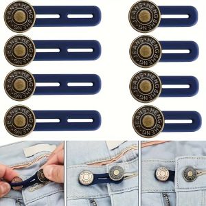 1-10pcs Jeans Buckle Extenders Waist Adjustable Metal Button for Pants Free Sewing Retractable Waistband Stretch Expander