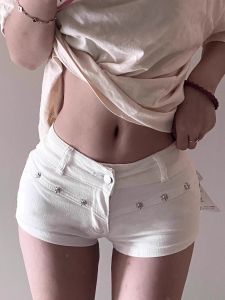 American Style Low Waist Denim Super Short Pants Womens Summer New Casual Zipper Tight Fit Cotton Stretch Jeans Shorts