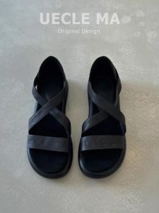 MASHUJIA | New Summer Dress Pairing Comfortable Thick-soled Roman Shoes