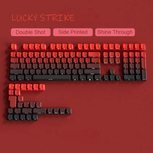 134+ Keys Black PBT Keycap Backlit Side Print Double Shot OEM/Cherry Profile Key caps for MX Switches Mechanical Gaming Keyboard