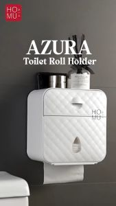 BISA COD - HOMU - AZURA Toilet Roll Holder Tahan Air / Kotak Tisu TIssue Box dengan Laci / Kotak Aksesoris Kamar Mandi